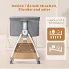 JOYMOR 3 in 1 Baby Bassinet, Bedside Bassinet for Baby, with Comfy Mattress and Wheels, 6 Height Adjustable Easy Folding Portable Bedside Crib - 4 of 4