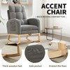 Lyngins Modern Indoor Armchair Rocking Chair with Adjustable Footrest & Storage Pocket,Comfy Accent Chair with High Backrest - 2 of 4
