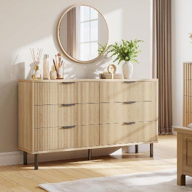 6 Drawer Dresser for Bedroom, Modern Wide Dresser Organizer with Storage  Drawers, Wooden Chests of Drawers for Bedroom, Entryway, Hallway, Wood :  Target