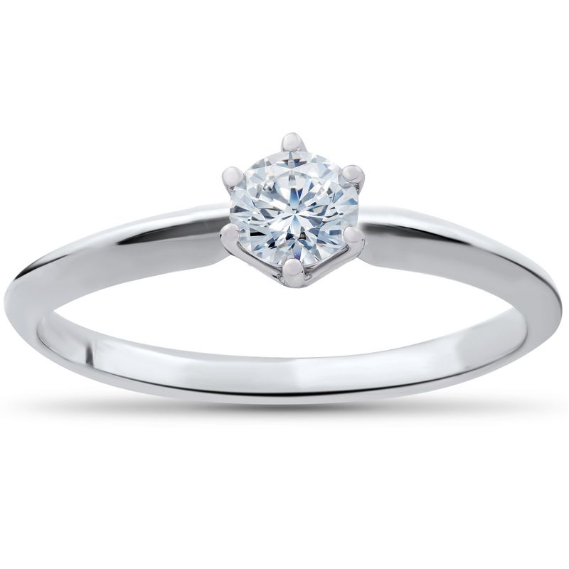 Pompeii3 1/4ct Solitaire Diamond Engagement Ring 14K White Gold, 1 of 4