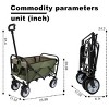 YONWAY Foldable Wagon Cart with Strapping System, Beach Wagon, Utility Cart,for Camping Shopping Sports Gardening Fishing Supports 225 Lbs - 3 of 4