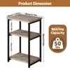 3 Tier End Table, Tall Side Table w/Metal Frame, Sofa Couch Tables w/Storage for Living Room, Night Stand Storage Shelf for Bedroom, Bathroom - 4 of 4