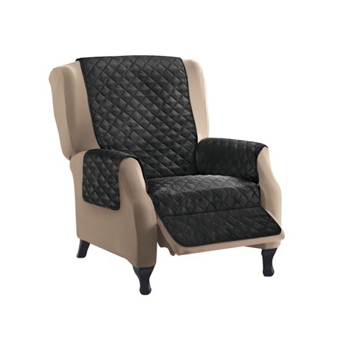 Collections Etc Reversible Quilted Furniture Cover Recliner Black/gray :  Target