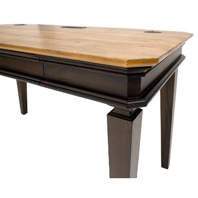Sonoma Transitional Brown Wood Writing Desk with Drawer and Power Outlet