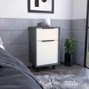 NicBex 16.14 inch Wide Nightstand with 1 Drawer,Modern Side Table with One Cabinet and Four Legs,Bedside Table for Bedroom,Living Room,Gray/Brown - 2 of 4
