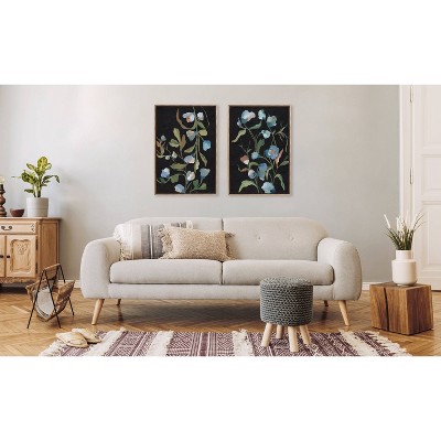 Gold Framed Floral Canvas Art Set, 23x33, 2-Piece