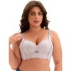 Allegra K Women's Wide Straps High Back Padded Lace Push Up Full Coverage Bralette - 4 of 4