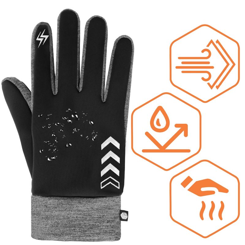 SUN CUBE Winter Gloves Men Women, Touch Screen Thermal Fingertips, Cold Wind Resistant Running Cycling Hiking Driving, 4 of 8