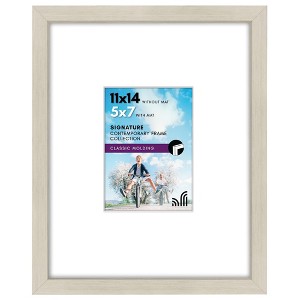 Americanflat 11x14 Picture Frame with shatter-resistant glass - Displays 5x7 With Mat and 11x14 Without Mat - Available in a variety of Colors - 1 of 1