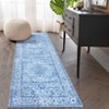 Machine Washable Runner Rugs Vintage Oriental Printed Accent Carpet With Non-Slip Backing Ultra-Thin Stain-Resistant Rug for Hallway Entryway Kitchen - 2 of 4