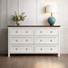 Resenkos Farmhouse 6 Drawers Dresser for Bedroom, Wood Vintage Wide Storage Dressers Organizer, Antique White - 4 of 4