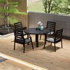 LeisureMod Chelsea 5-Piece Patio Dining Set, 48" Round Aluminum Dining Table and 4 Dining Armchair - 2 of 4