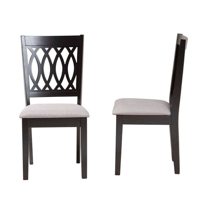 Baxton Studio Florencia Modern Fabric and Wood Dining Chair Set, 4 of 8