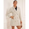 Allegra K Women's Winter Overcoat Notch Lapel Double Breasted Coats - 4 of 4