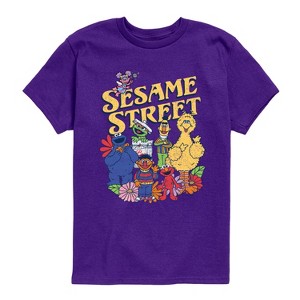 Boys' - Sesame Street - SS Group Flowers Short Sleeve Graphic T-Shirt - 1 of 3