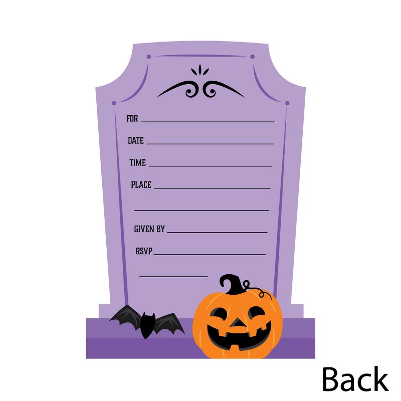 Big Dot of Happiness Cute and Colorful Tombstones - Shaped Fill-In Invitations - Kids Halloween Party Invitation Cards with Envelopes - Set of 12, 5 of 8