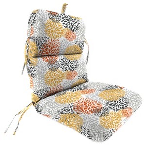 Outdoor Knife Edge Dining Chair Cushion In Blooms Citrus - Jordan Manufacturing