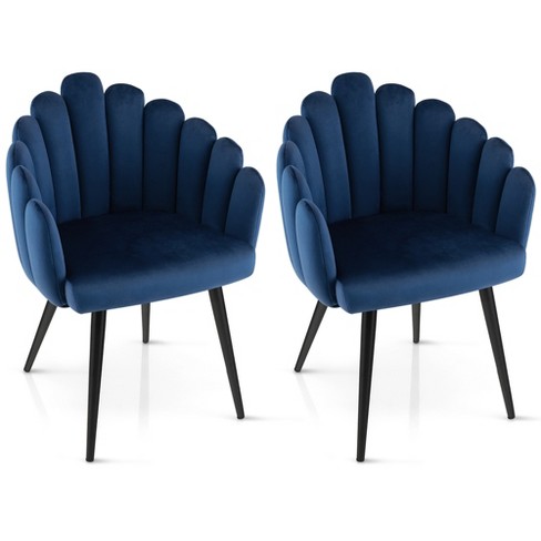 Modern Soft Velvet Upholstered Accent Chair With Armrests, Blue -  Modernluxe : Target