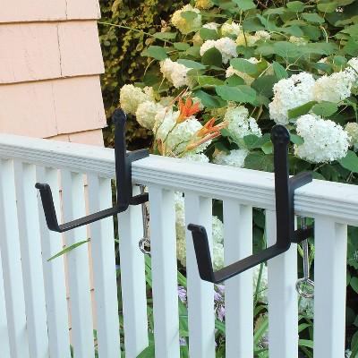 Black Steel 6" Clamp-On Flower Box Bracket Set