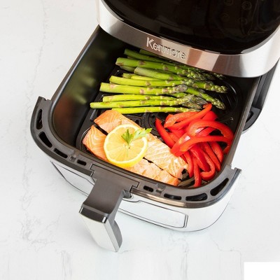 Kenmore 8 Qt Stainless Steel Digital Dual Basket Air Fryer
