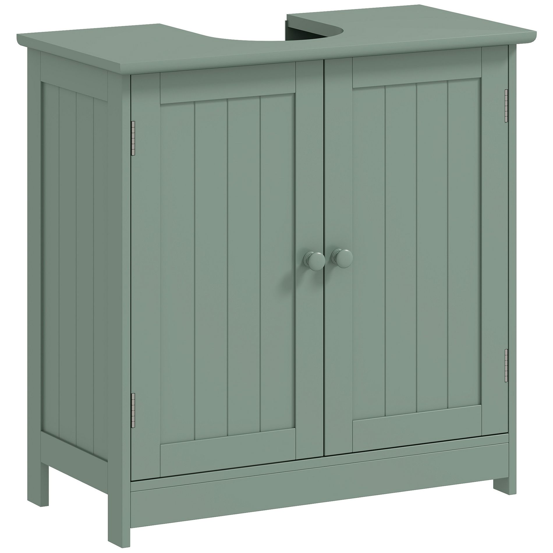 HOMCOM Under Sink Bathroom Cabinet with 2 Doors and Shelf, Pedestal Sink Bathroom Vanity Furniture, Dark Green