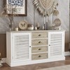 FUFU&GAGA 4 Drawer Double Door Louvered Decorative Finish Dresser for Bathroom White - 2 of 4