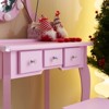 KTMBDW Kids Vanity Table and Chair Set, Girls Vanity Set with Stool, Mirror, Makeup Dressing Princess Table with 5 Drawers for Little Girls Age 3+ - 4 of 4
