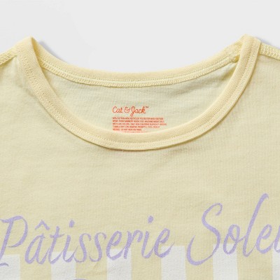 Cat & Jack Girls' 2pk Adaptive Short Sleeve Oversized 'Dog & Pastries' Graphic T-Shirt - Cat & Jack™ Purple/Yellow M — фото 3
