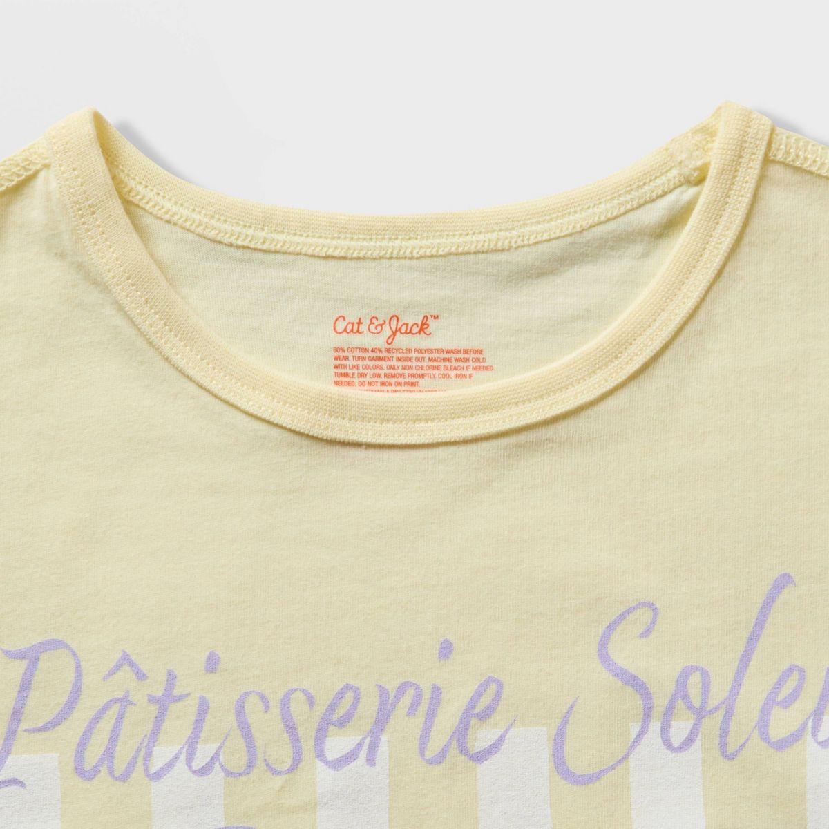 Girls' 2pk Adaptive Short Sleeve Oversized 'Dog & Pastries' Graphic T-Shirt - Cat & Jack™ Purple/Yellow - thumbnail 3