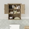 Merrick Lane Wall Mounted Bathroom Medicine Cabinet with Adjustable Cabinet Shelf, Lower Open Shelf, and Magnetic Closure Doors - 4 of 4