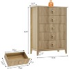 GAOMON 5-Drawer Fluted Dresser for Bedroom, 42.9" Tall Chest of Drawers, Storage Organizer Cabinet for Living Room, Hallway, Entryway - 4 of 4