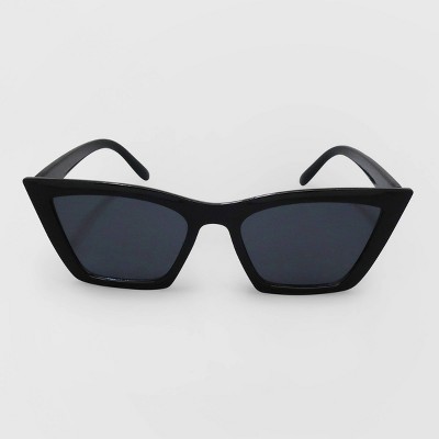 Women's Cat Eye Plastic Silhouette Sunglasses - Wild Fable™ Black