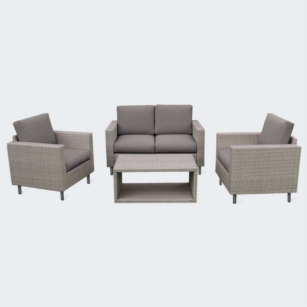 Tybee 4pc Seating Set Gray Leisure Made