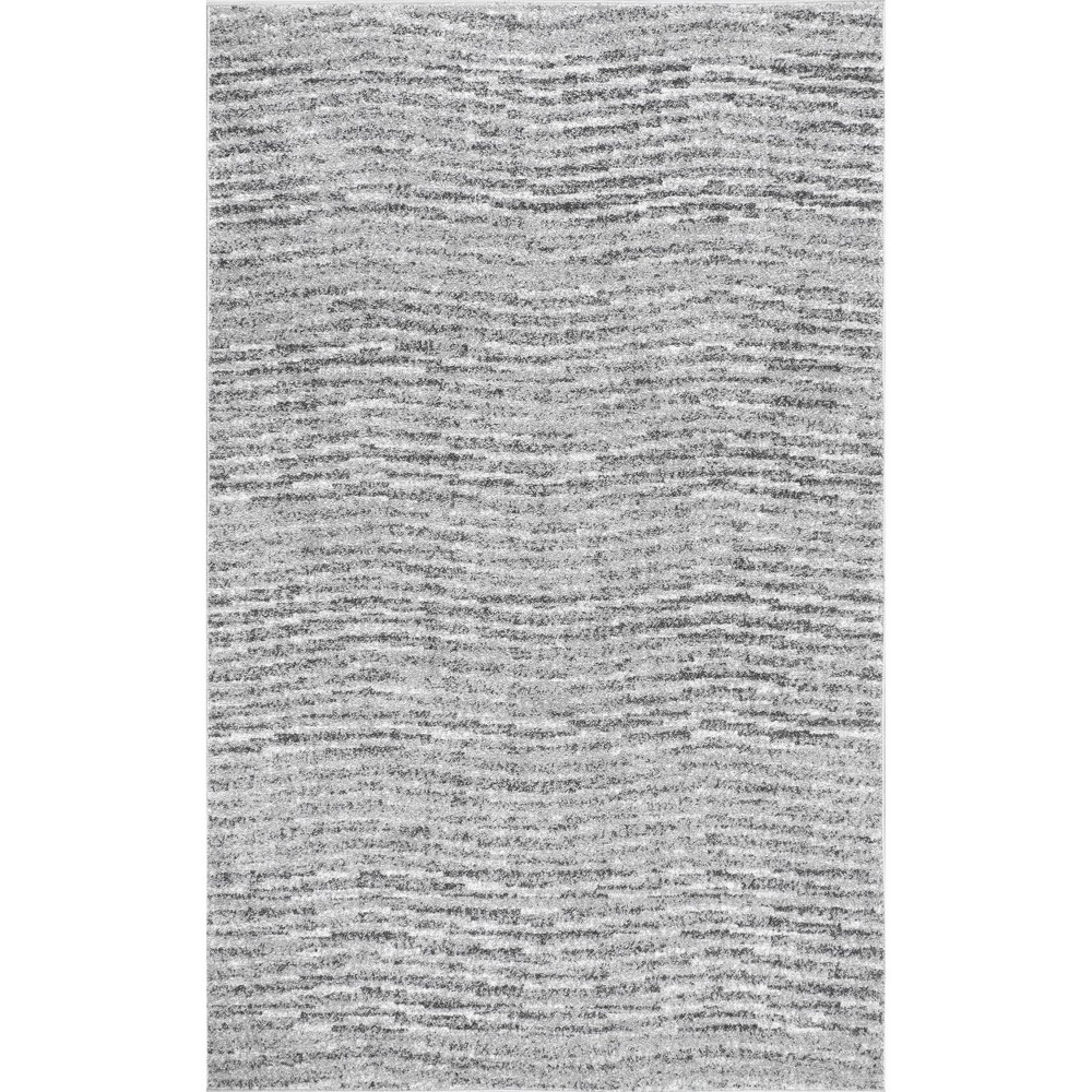  Sherill Ripple Modern Abstract Living Room or Bedroom Area Rug Gray