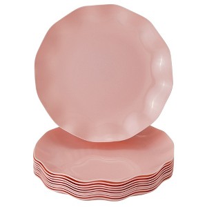 Silver Spoons Elegant Disposable Plastic Plates for Party, Heavy Duty Pink Disposable Plate Set, (10 PC) - Veil	 - 1 of 3