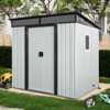 NicBex 6*5ft Outdoor Garden Shed with Lockable Sliding Doors and Transparent plate Storage Shed with Window for Garden, Lawn, White+Black - 2 of 4