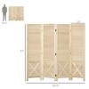 Aghana Digitals 4-Panel Folding Room Divider with Rotating Photo Frames, Natural Paulownia Wood - 4 of 4