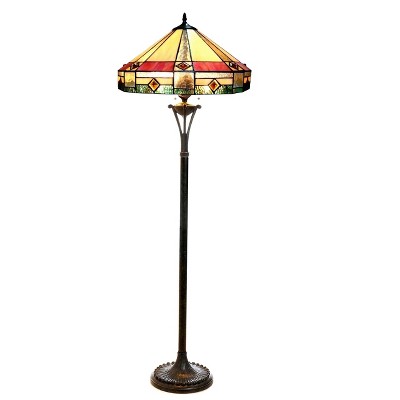 Chloe Lighting CH18143AM18-FL2 Ridley Tiffany-style 2 Light Mission Floor Lamp 18`` Shade