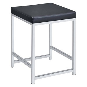 Coaster Afshan Modern Upholstered Square Vanity Stool Dark Gray - 1 of 4