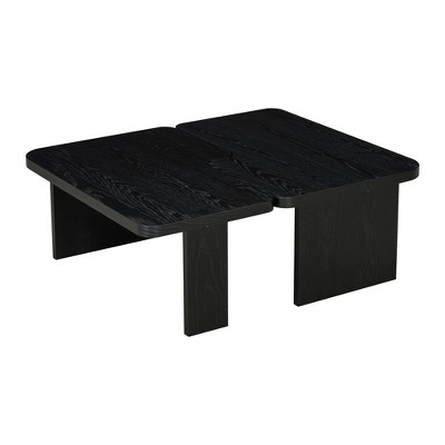 OUTSUPPLY Modular Coffee Table Set, Modern Splicing Design MDF Table, 2-Piece Convertible Living Room Furniture