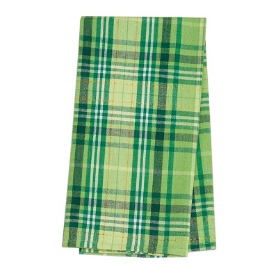 C&F Home Green Conner Plaid St. Patrick's Woven Cotton Flour Sack Kitchen Towel