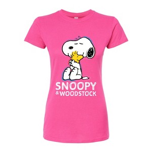 Women's - Peanuts - Snoopy And Woodstock Fitted Graphic T-Shirt - 1 of 4