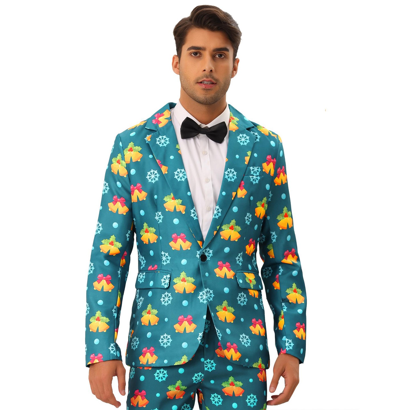 Мужские пиджаки TATT 21 Halloween Graphic Printed Party Costume Blazers Lake Blue, цвет: Синий — фото 1