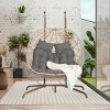 Double Patio Swing Egg Chair With Stand,Wicker Hanging Basket Chair With UV Resistant Cushions,Hammock Chair -Maison Boucle - 4 of 4