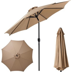 XIYUYEU Large Patio Umbrella 9 ft Half Umbrella Outdoor Patio Round Outdoor Table Umbrella with Crank for Patio, Garden, No Base - 1 of 4