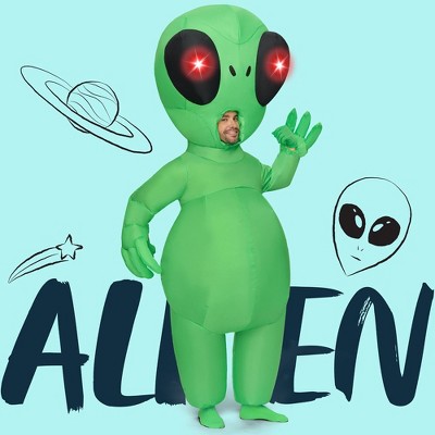 Joyfy Adults Inflatable Halloween Costumes with Light Up Eyes, Full Body Alien Blow Up Costumes Halloween Costume Cosplay Alien