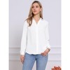 INSPIRE CHIC Women's Button Down Collared V Neck Long Sleeve Casual Blouse - 4 of 4