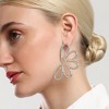 SOHI Women's Metallic Silver The Semi-Flora Drop Earrings - 4 of 4