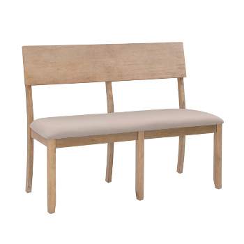  Jordan Solid Wood Upholstered Dining Bench - Linon