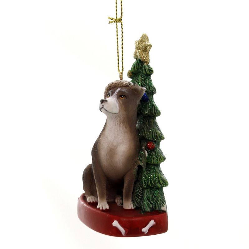 Kurt Adler 4.0 Inch Dog With Tree Ornament Gold Star Tree Ornaments, 3 of 4